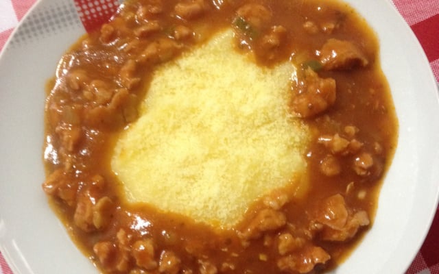 Polenta na panela de pressão