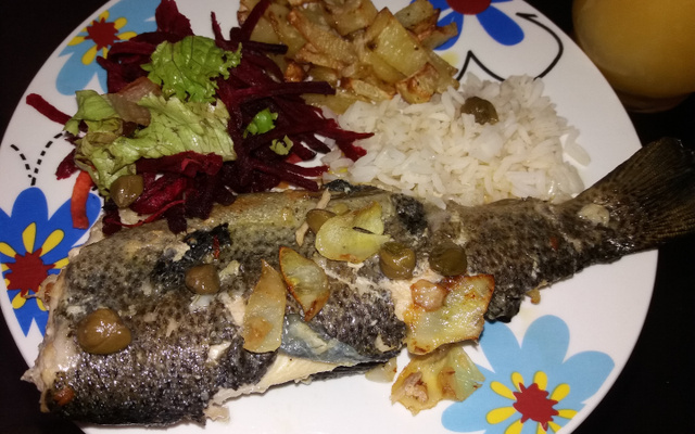 Trutas ao molho de alcaparras