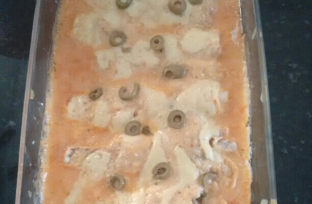 Filé de peixe gratinado