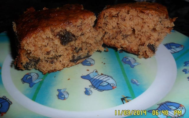 Bolo de Whey Protein com ameixa seca