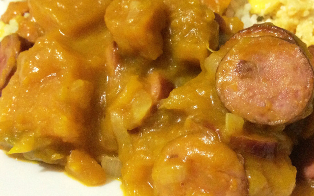 Abóbora Cabotiá com Linguiça