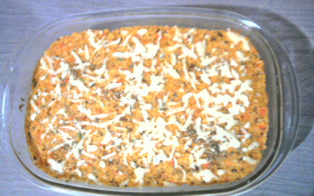 Torta gostosa de sobra de arroz