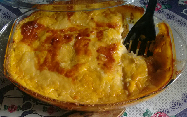 Escondidinho de bacalhau com macaxeira