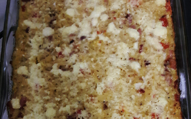 Torta de batata com bacon