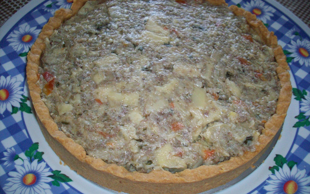 Quiche de camarão e palmito