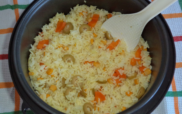 Meu arroz na máquina de arroz