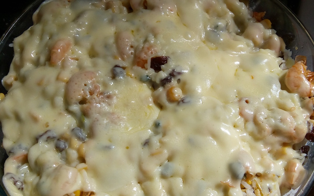 Risoto de camarão com queijo