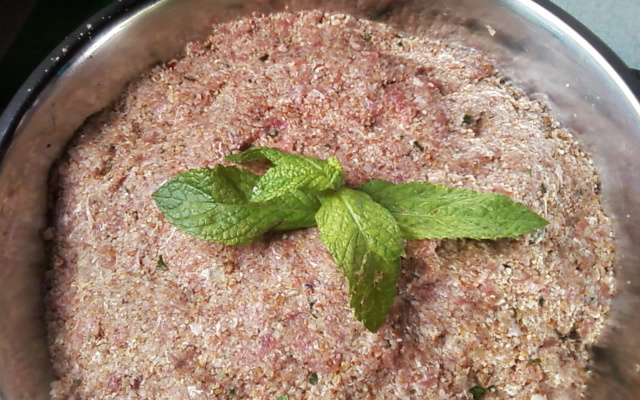 Quibe com trigo lavado da Emeliza