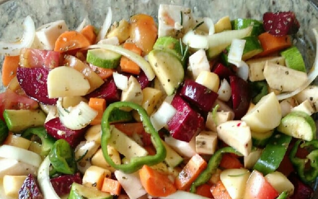 Legumes no forno com alecrim