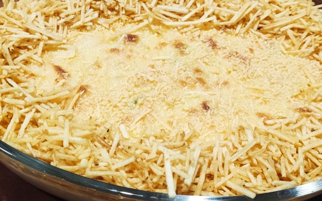 Camarão cremoso gratinado com catupiry