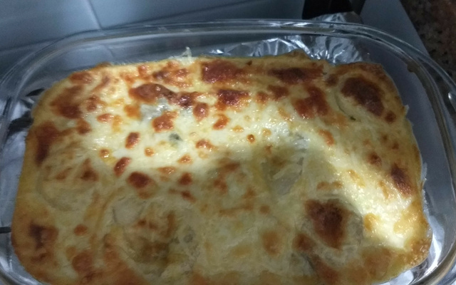 Batata com creme de milho