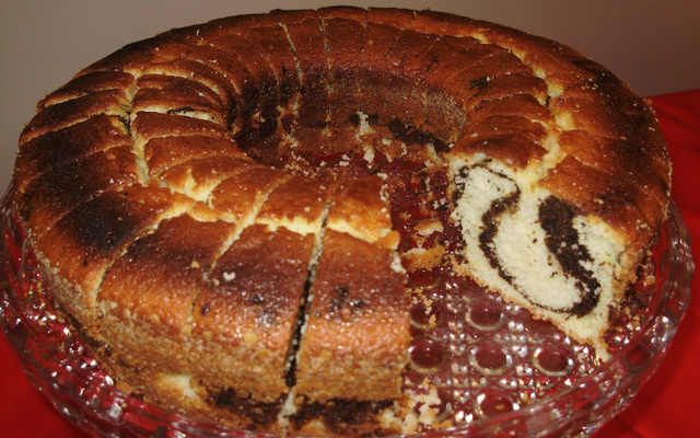 Bolo marmorizado (iogurte e café)