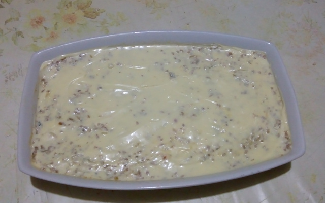 Torta de pão fatiado