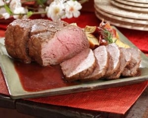 Rosbife com molho de uva