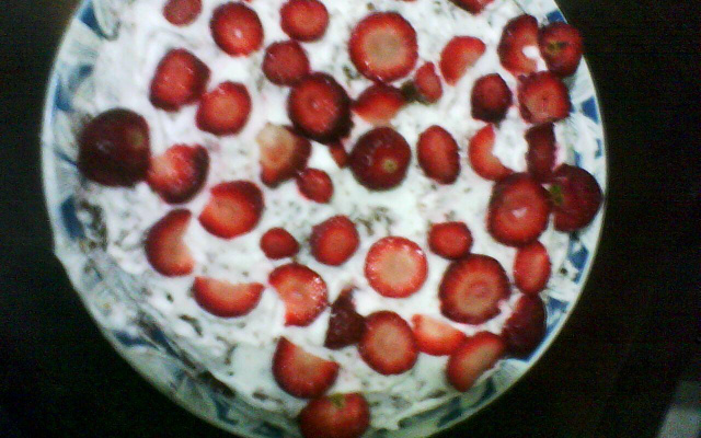 Bolo de morango e chocolate