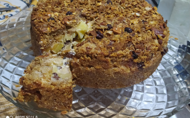 Torta de maçã e aveia