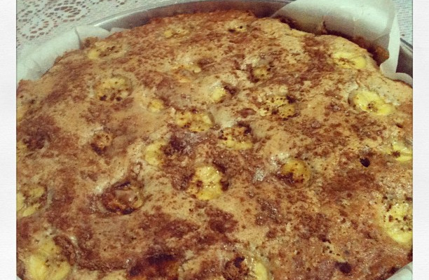 Bolo de banana com linhaça