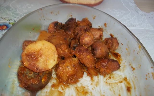 Linguiça toscana com batata na panela de pressão