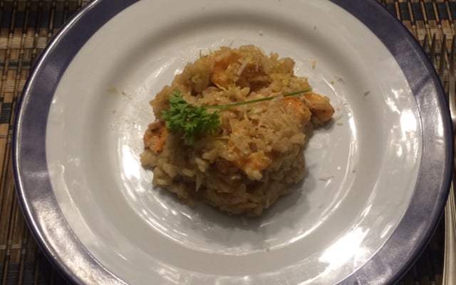 Risoto de limão siciliano com camarões