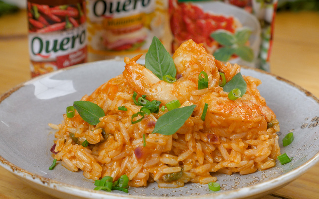 Arroz picante de camarão