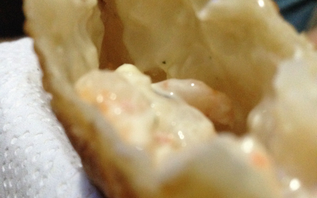 Pastel de camarão com cream cheese