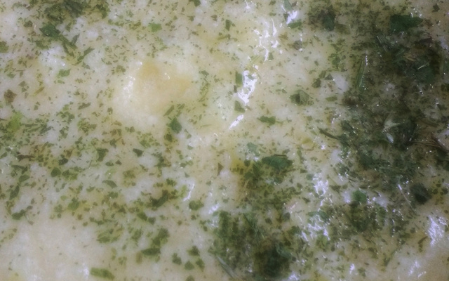 Purê de batata doce com salsinha