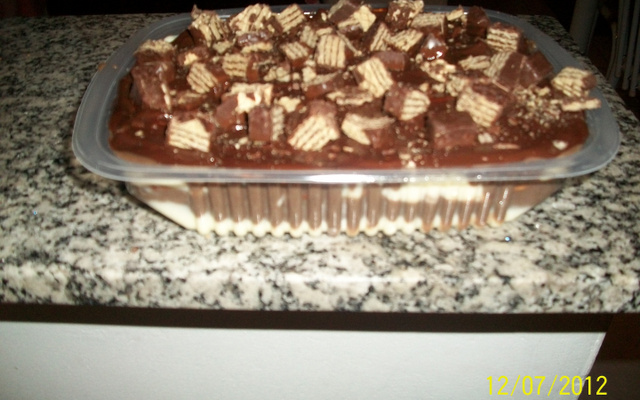 Pavê de chocolate preto e chocolate branco