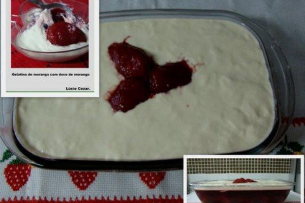 Gelatina deliciosa de morango do Lúcio Cezar