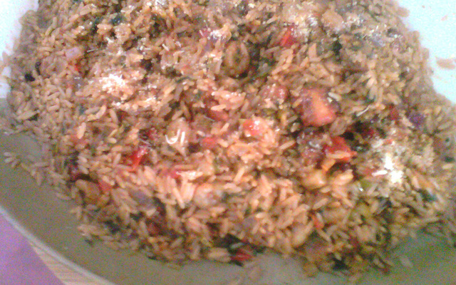 Arroz de polvo e camarão