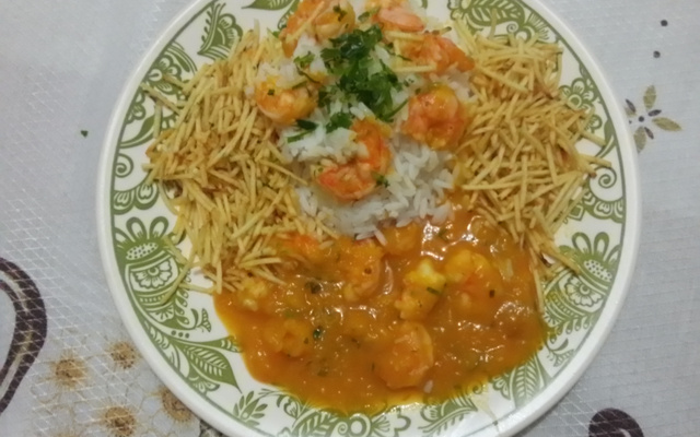 Frango com moranga na panela de pressão