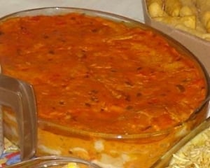 Pão quente de queijo e presunto