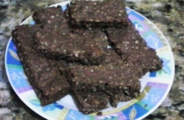 Barrinha de aveia com chocolate