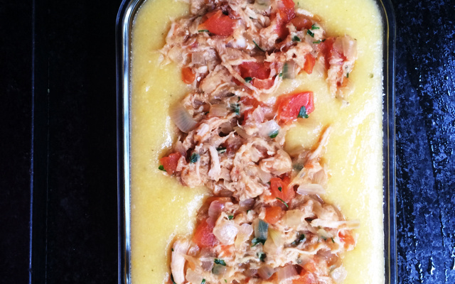 Frango com polenta