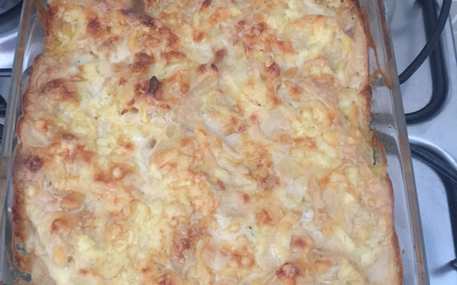 Batata suzy com creme de queijo