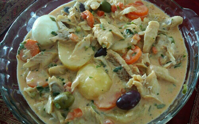 Bacalhau ao coco com creme de leite