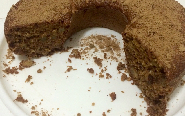 Bolo integral de banana e maçã