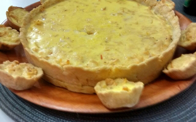 Quiche de frango com palmito