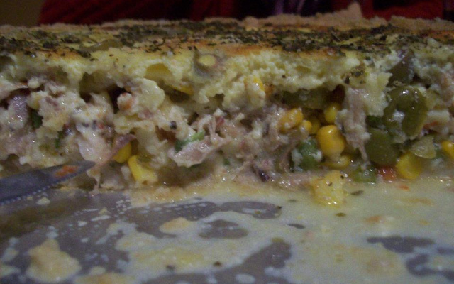 Quiche de frango com palmito