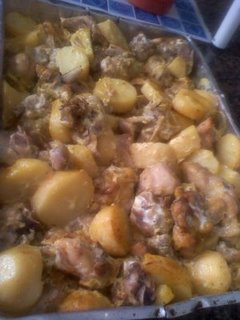 Frango assado ao creme de leite