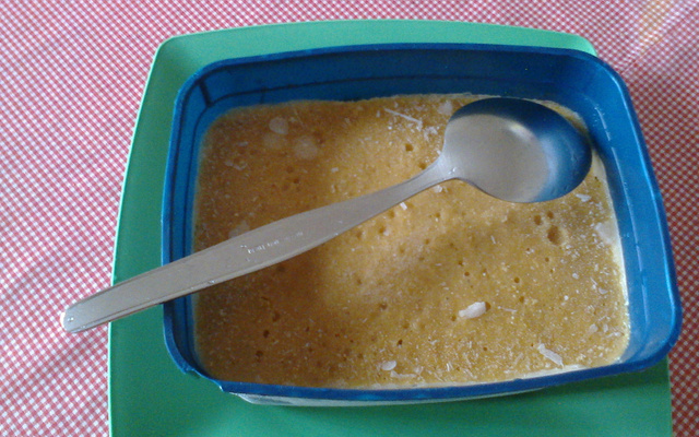 Sorvete de inhame com caqui