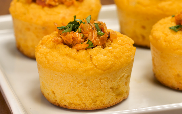 Cupcake de frango com milho