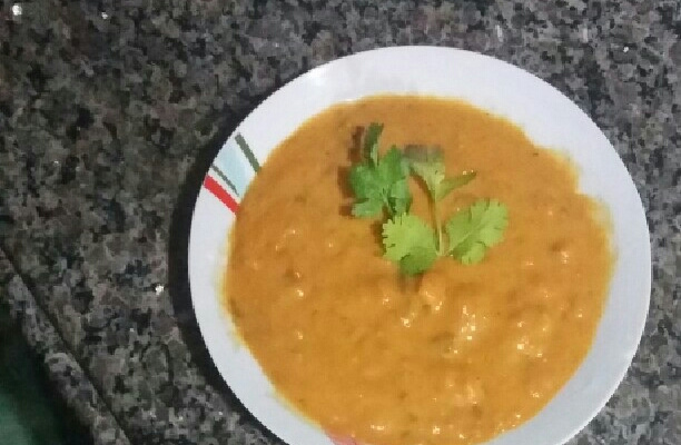 Creme de camarão e mandioca