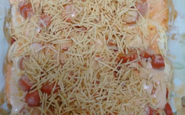 Cachorro-quente de pão de forma ao forno