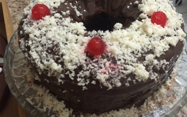 Bolo nega maluca de liquidificador