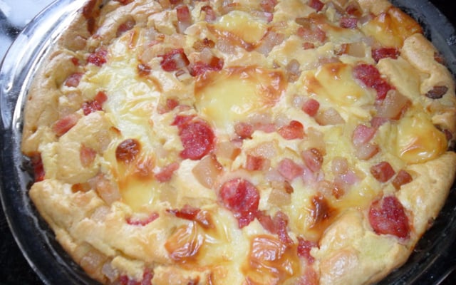 Torta de milho com bacon