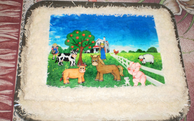 Bolo de aniversário com papel de arroz