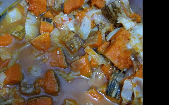 Abóbora paulista com acelga