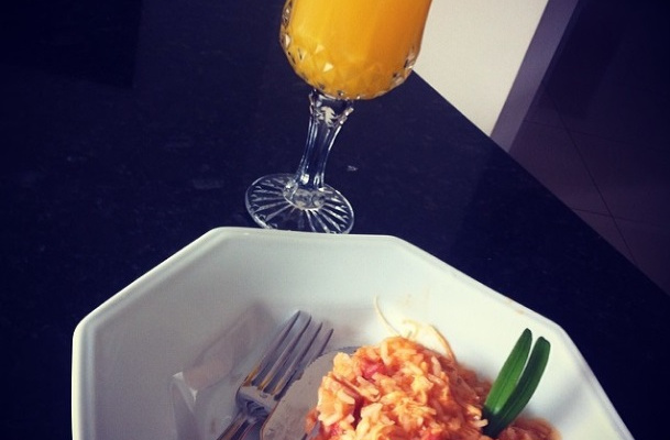 Risoto de frango e bacon