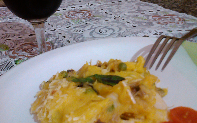 Escondidinho de bacalhau com batata baroa