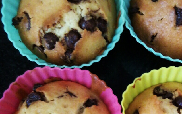 Muffins de baunilha e chocolate